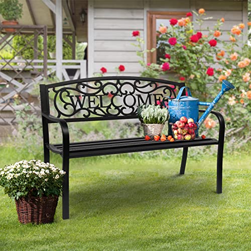 Black Metal Outdoor Bench B1559