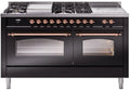 60 Dual Fuel Natural Gas Range Glossy Black with Copper Trim Z290