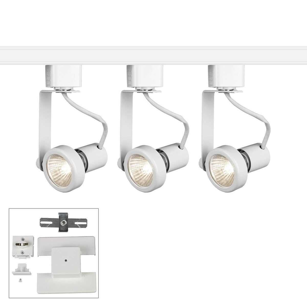 White 3-Light Gimbal Track Kit C170615