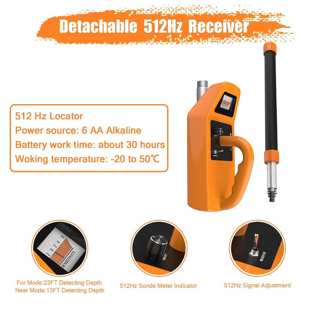 100ft IP68 Waterproof Sewer Inspection Camera with 512Hz Sonde and 7 LCD Monitor K670