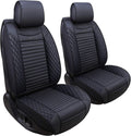 5 Car Seat Covers Full Set Waterproof Leather Universal Fit Black-Red J5213