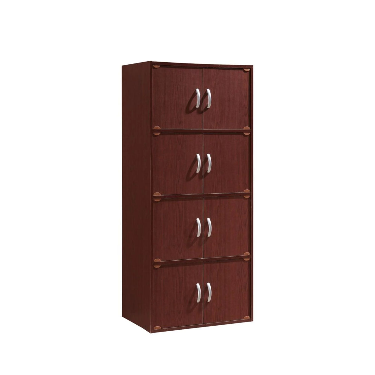 Mahogany Brown Bookcase Cabinet with Doors E6151