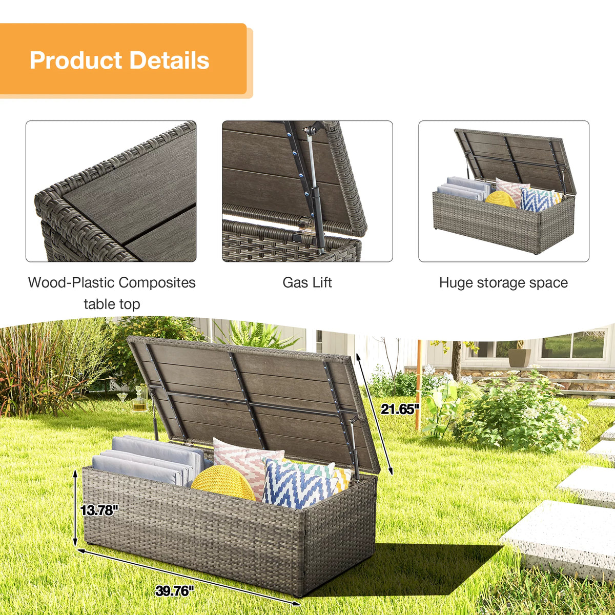 6 Pieces Wicker Rattan Sofa and Table V812712