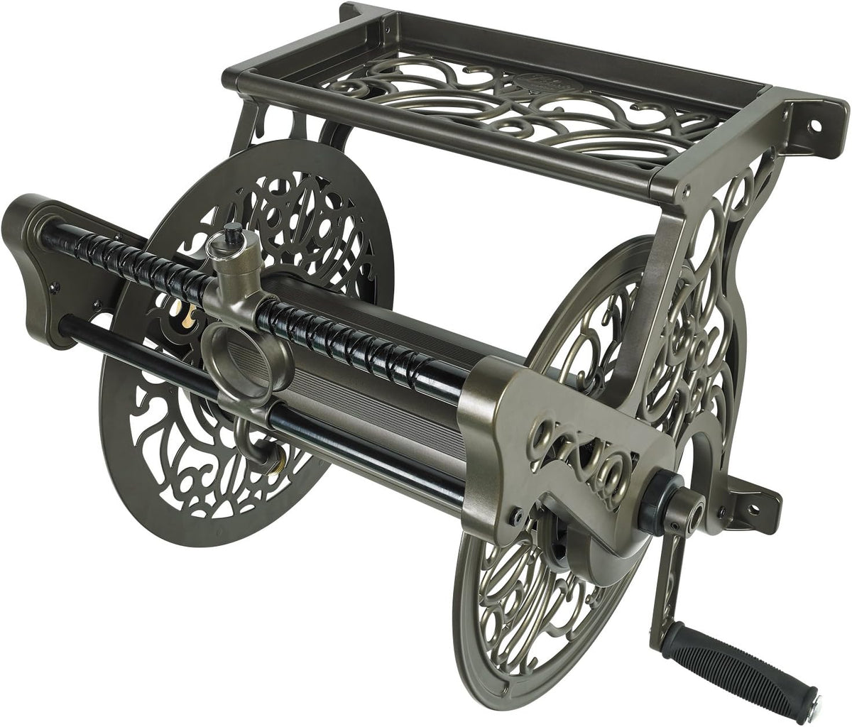 Cast Aluminum Wall Mount Garden Hose Reel N491746