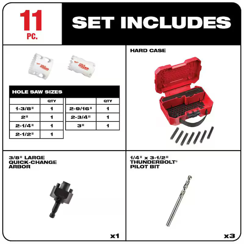 18-V Li-Ion Brushless Cordless Hammer Drill/Impact Driver Combo Kit (2-Tool) with Bi-Metal Hole Saw Set (11-Piece) E28908
