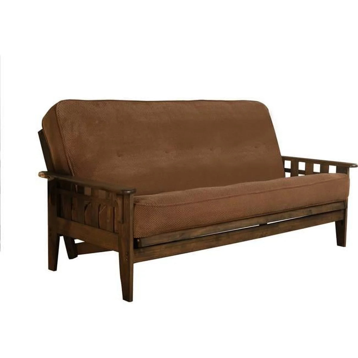 Walnut Full Size Futon Frame with Mattress O6487