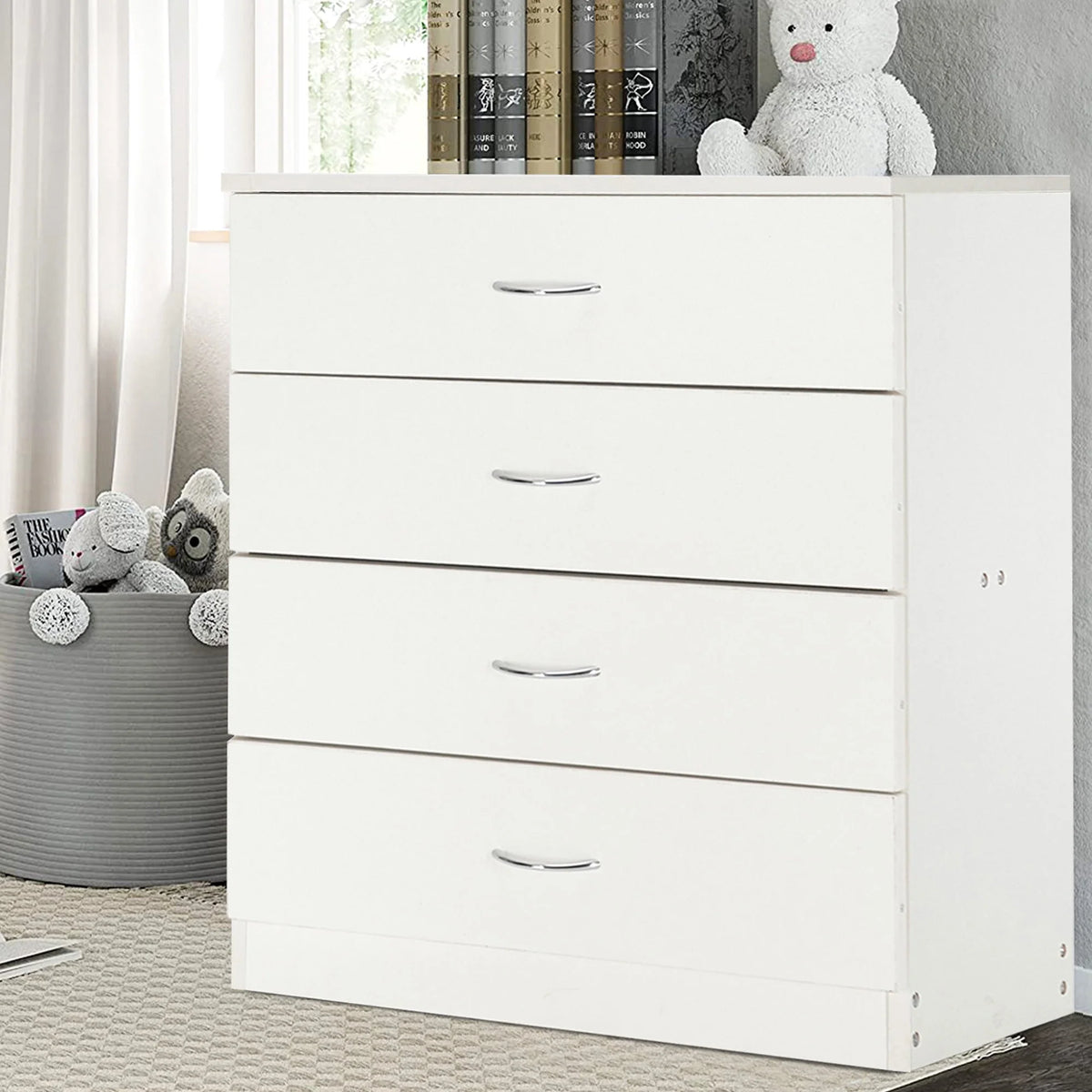 Black 4 Drawer Wood Dresser P712