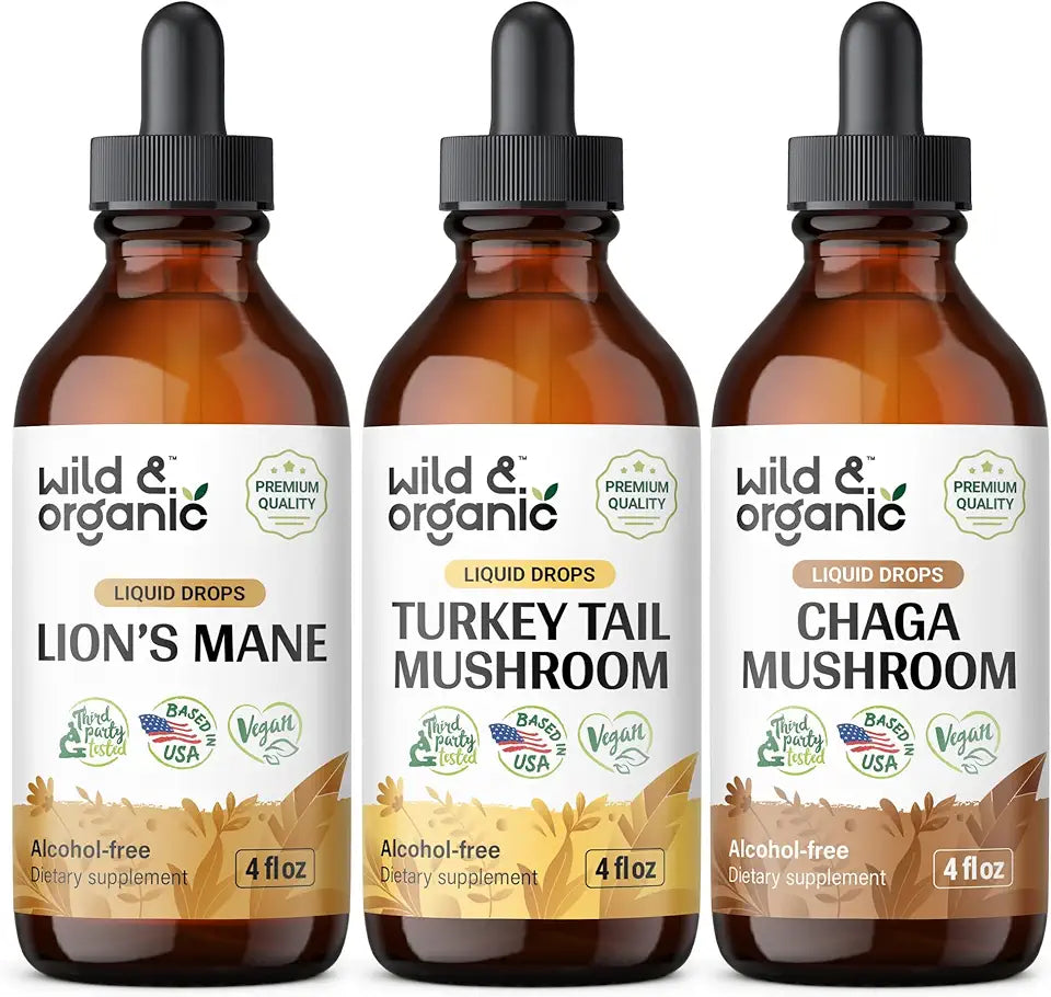 Lion's Mane, Turkey Tail & Chaga Mushroom Tinctures A903978