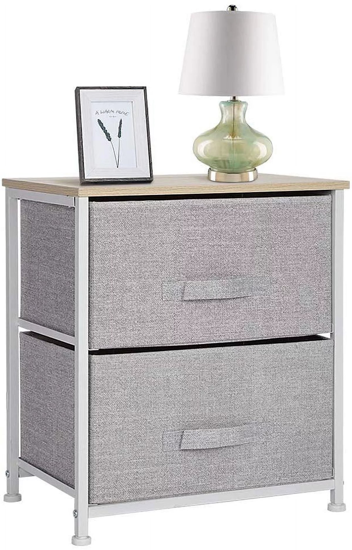 2 Drawer Fabric Nightstand O10664