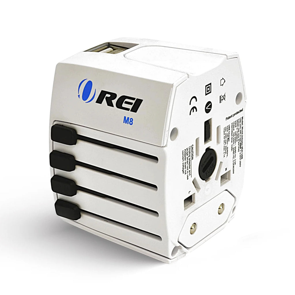 White International Travel Plug Adapter with Dual USB Charger I458