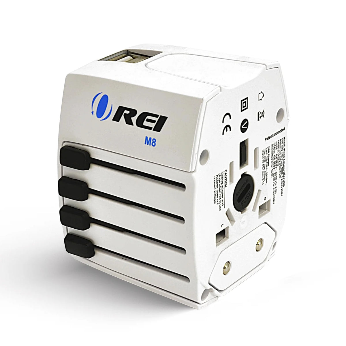 White International Travel Plug Adapter with Dual USB Charger I458