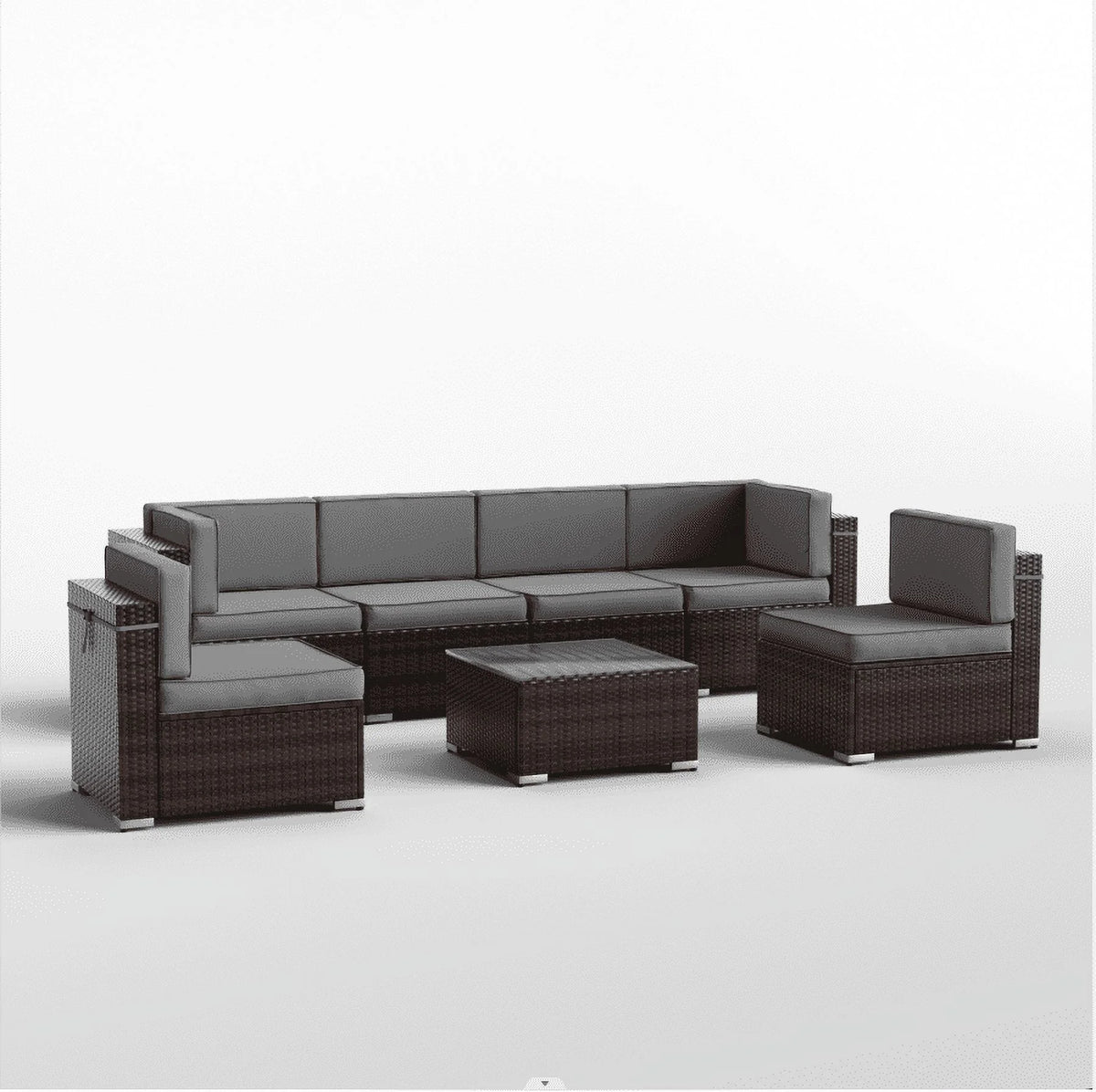 Modular Rattan 7PCS Patio Sofa Set T725392