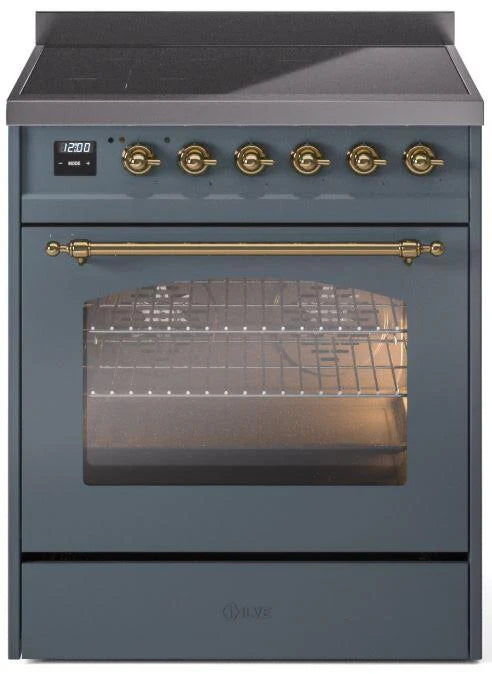 Blue Grey Induction Range with Electric Oven Y2186