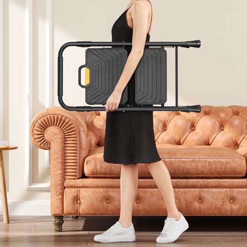 4 Step Steel Step Stool with Handrail, Black M2606