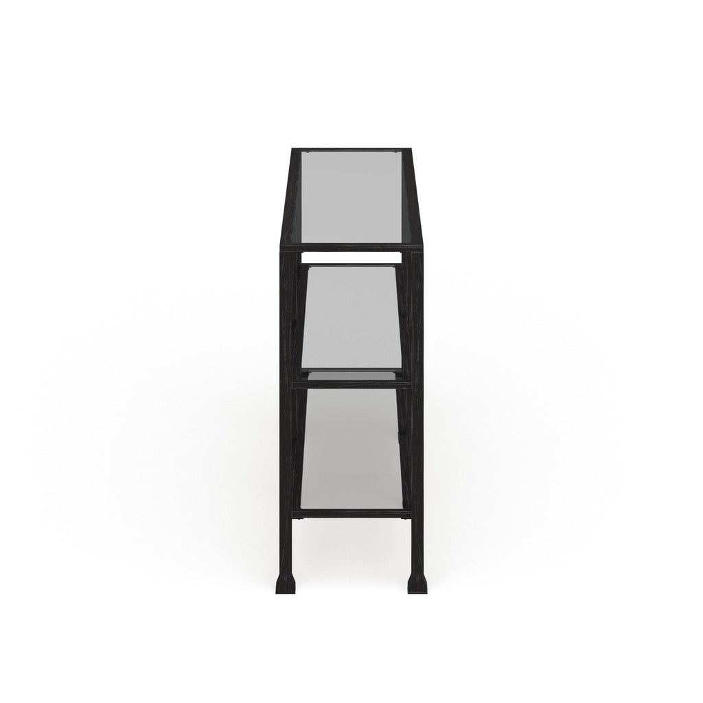 Black Metal and Glass 3-Tier Console Table L787044