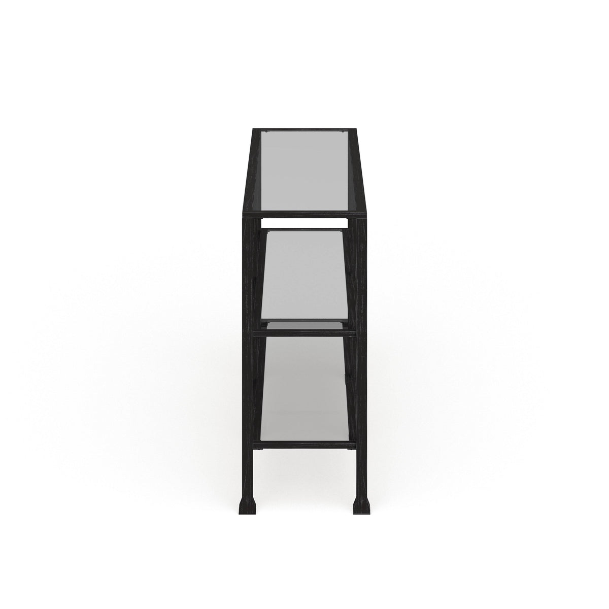 Black Metal and Glass 3-Tier Console Table L787044