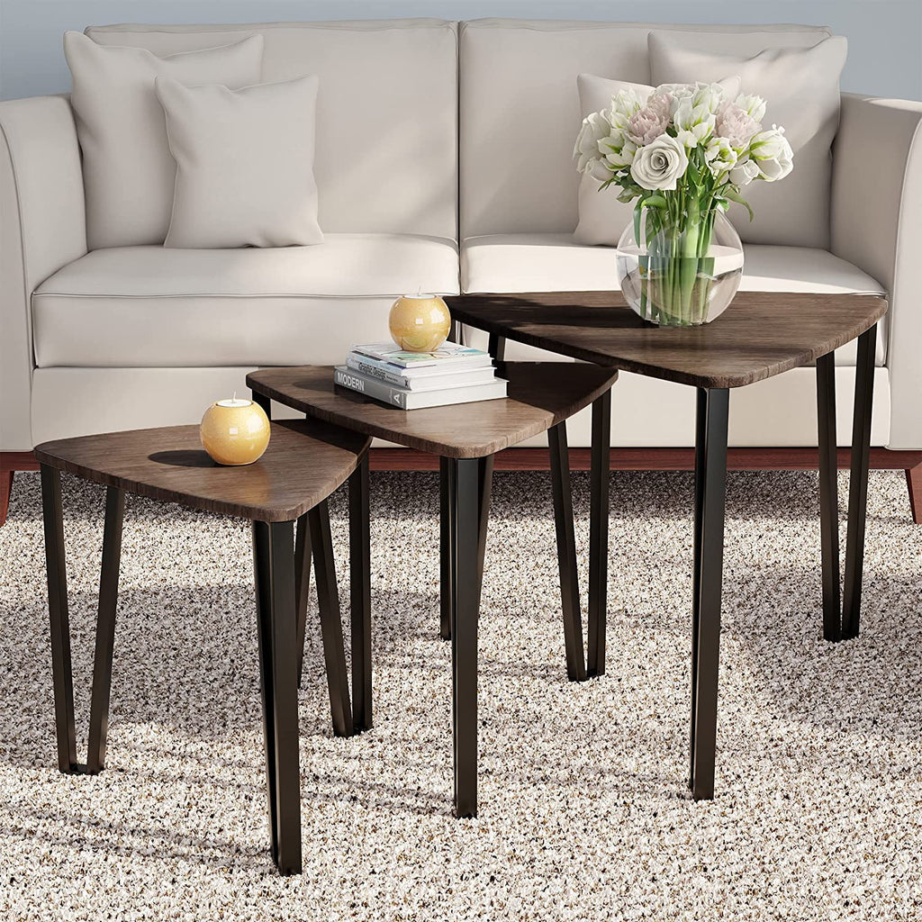 Set of 3 Woodgrain Nesting Tables O740