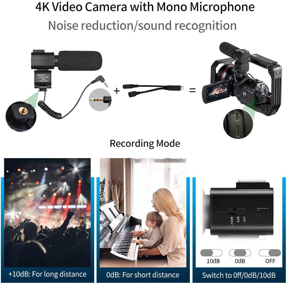 4K Video Camera Camcorder with 12x Optical Zoom Z7098