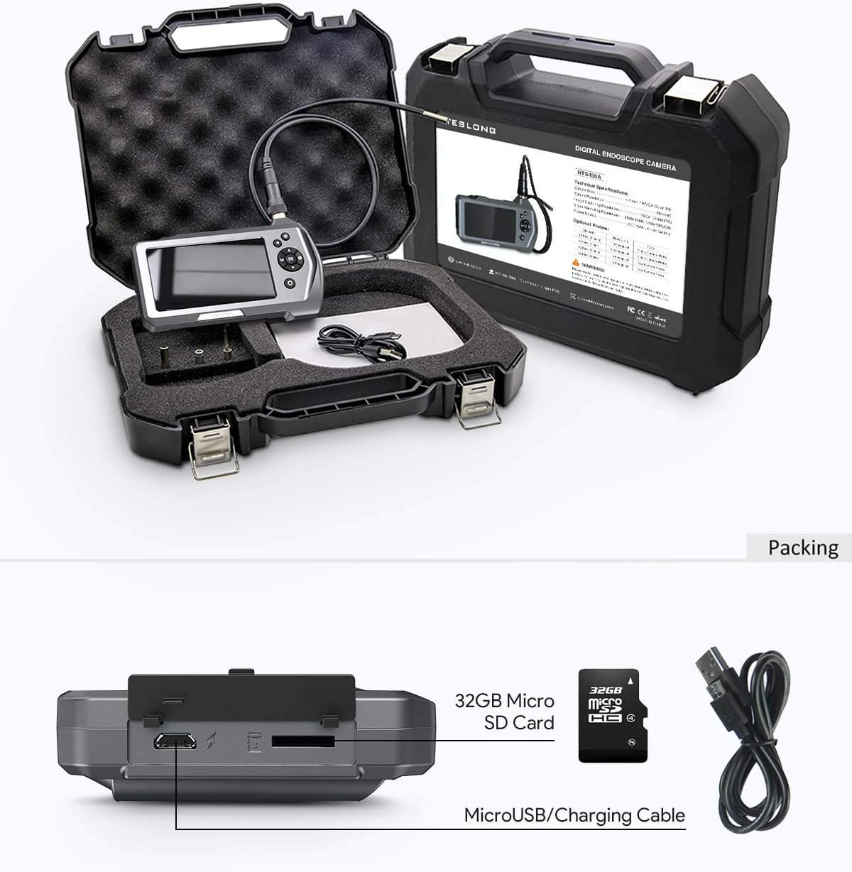 Waterproof Borescope Inspection Camera with 4.5 IPS Monitor S255455