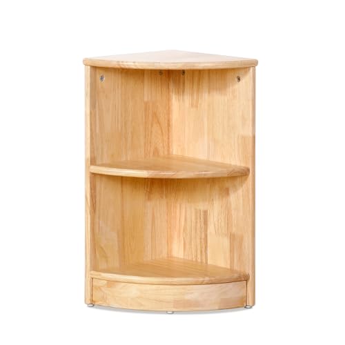 Rubber Wood 2-Tier Corner Storage Cabinet O582