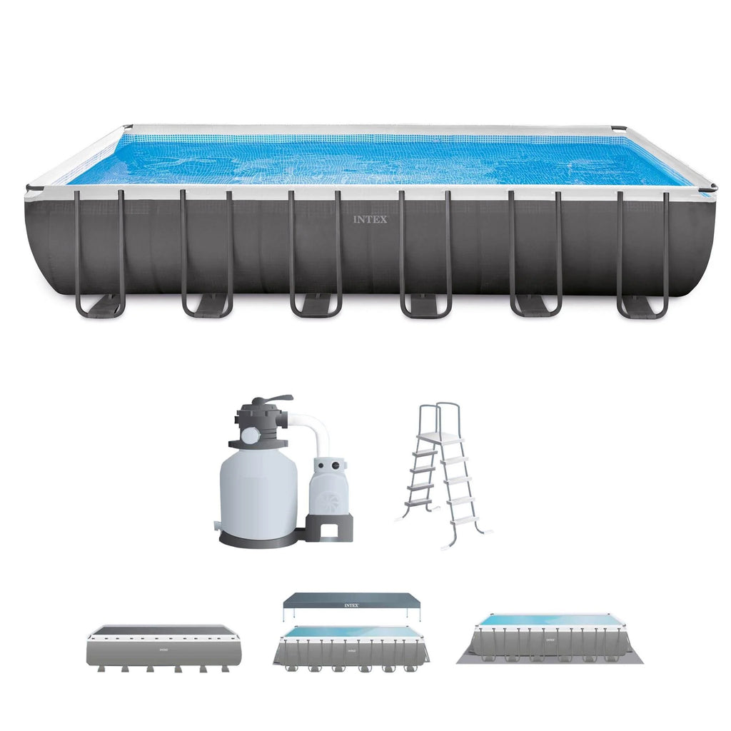 24' x 12' x 52 Rectangular Frame Swimming Pool with Sand Filter X416