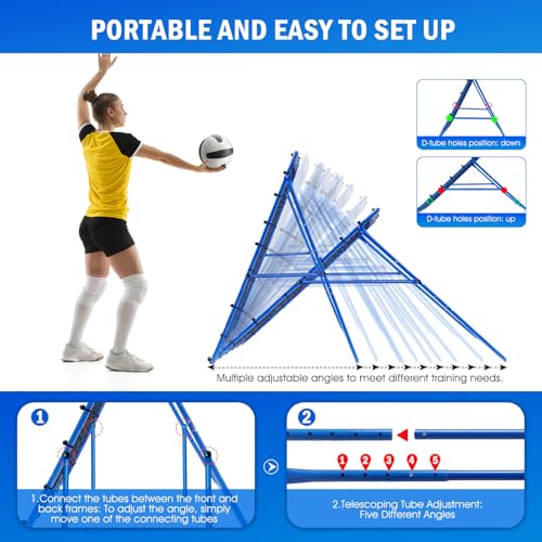 4x4FT Volleyball Rebounder Net with 2 x 6-Angle Quick Adjustments I406