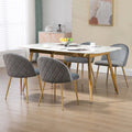 Set of 4 Grey Upholstered Velvet Dining Chairs O1269