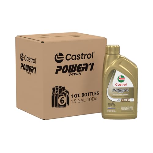 10W-50 Full Synthetic Motorcycle Oil, 1 Quart, Pack of 6 X85331