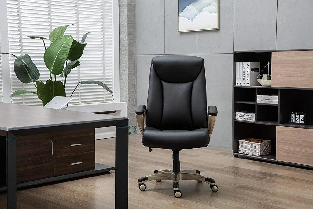 Black Bonded Leather Big & Tall Executive Office Chair C93134