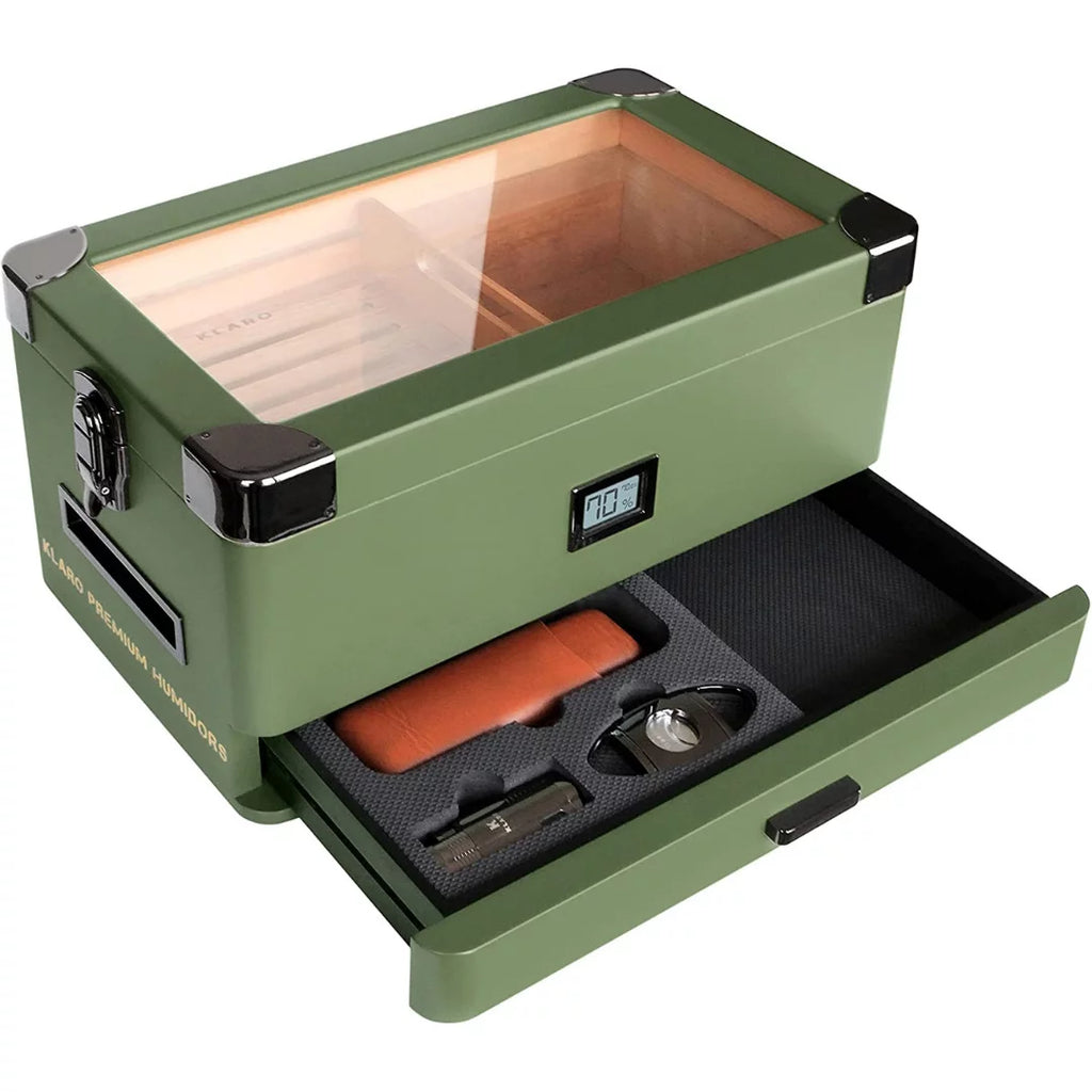 Glass Top Humidor with Front Hygrometer C73115