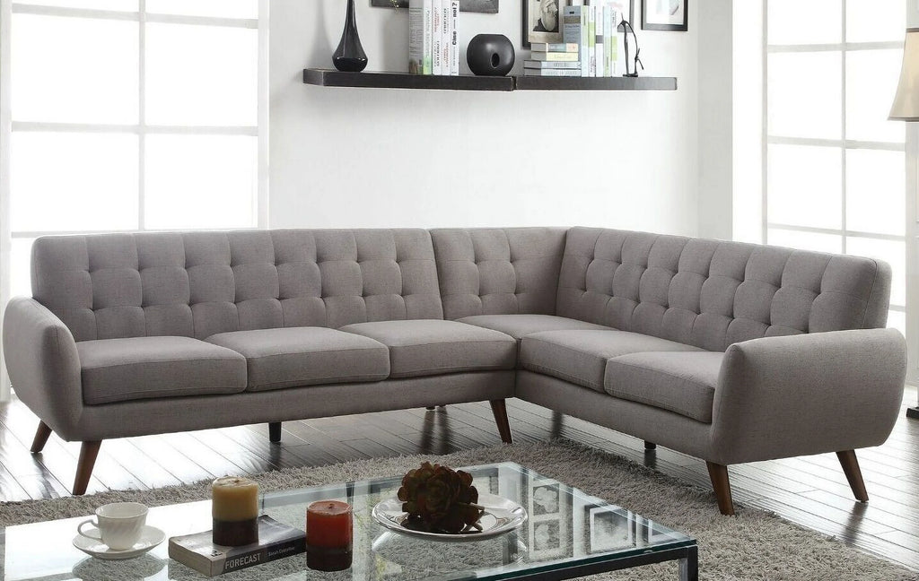 Light Gray Fabric 2pc Sectional Sofa X708