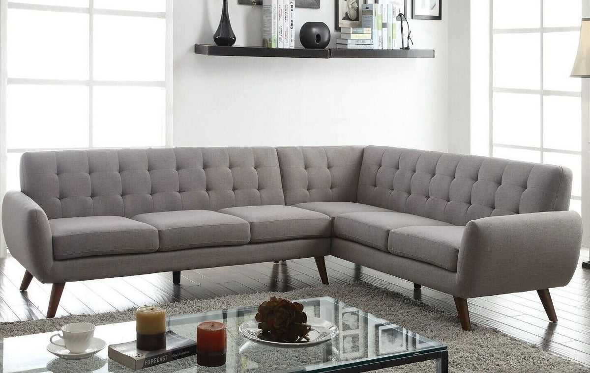 Light Gray Fabric 2pc Sectional Sofa X708