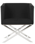 Black Chrome Cross Leg Chair N359646