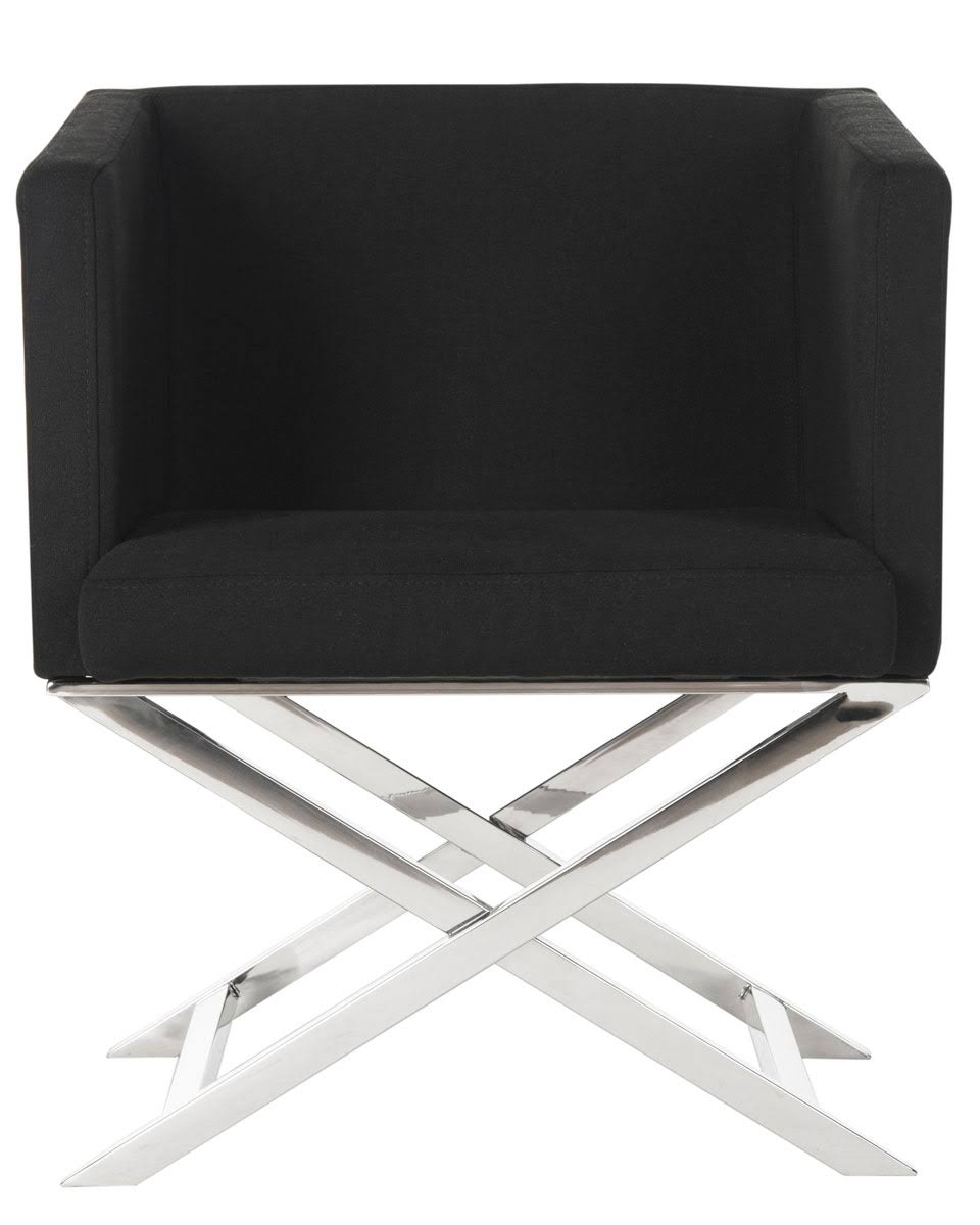 Black Chrome Cross Leg Chair N359646