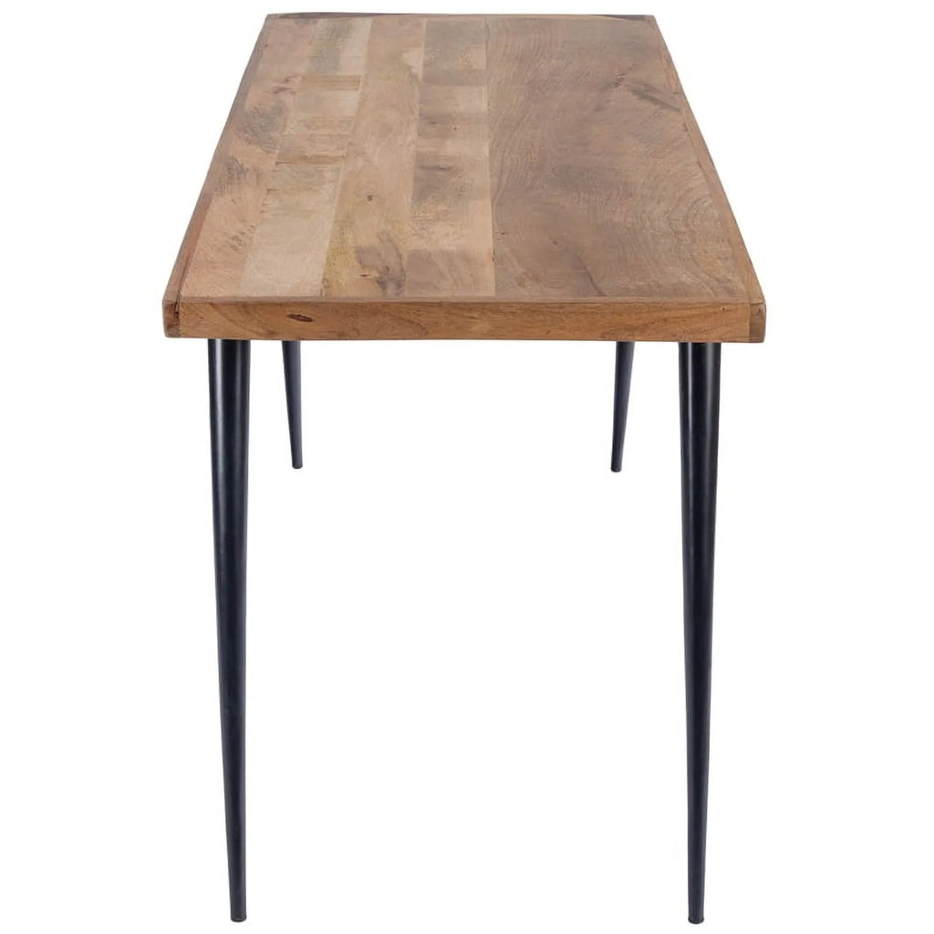 Rustic Industrial Natural Wood and Metal Desk in Brown B703