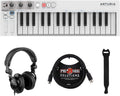 MIDI Controller Sequencer with Headphones MIDI Cable and Straps Bundle F8342