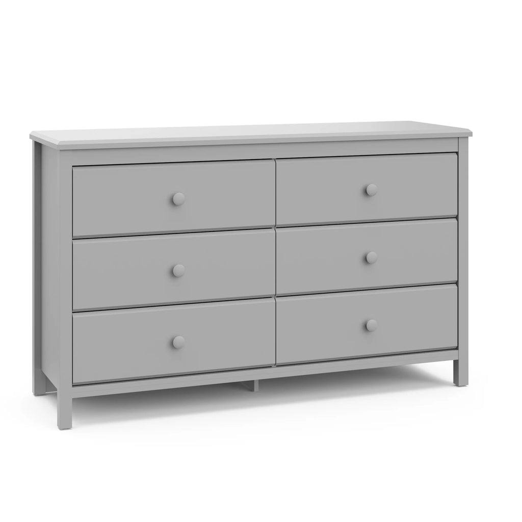 White 6 Drawer Double Dresser D346
