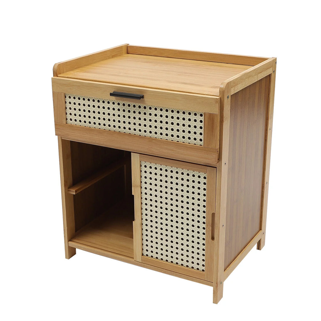 Bamboo Nightstand with Drawer J6354