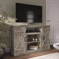 Industrial Electric Fireplace TV Stand with Open Storage Shelves L74166