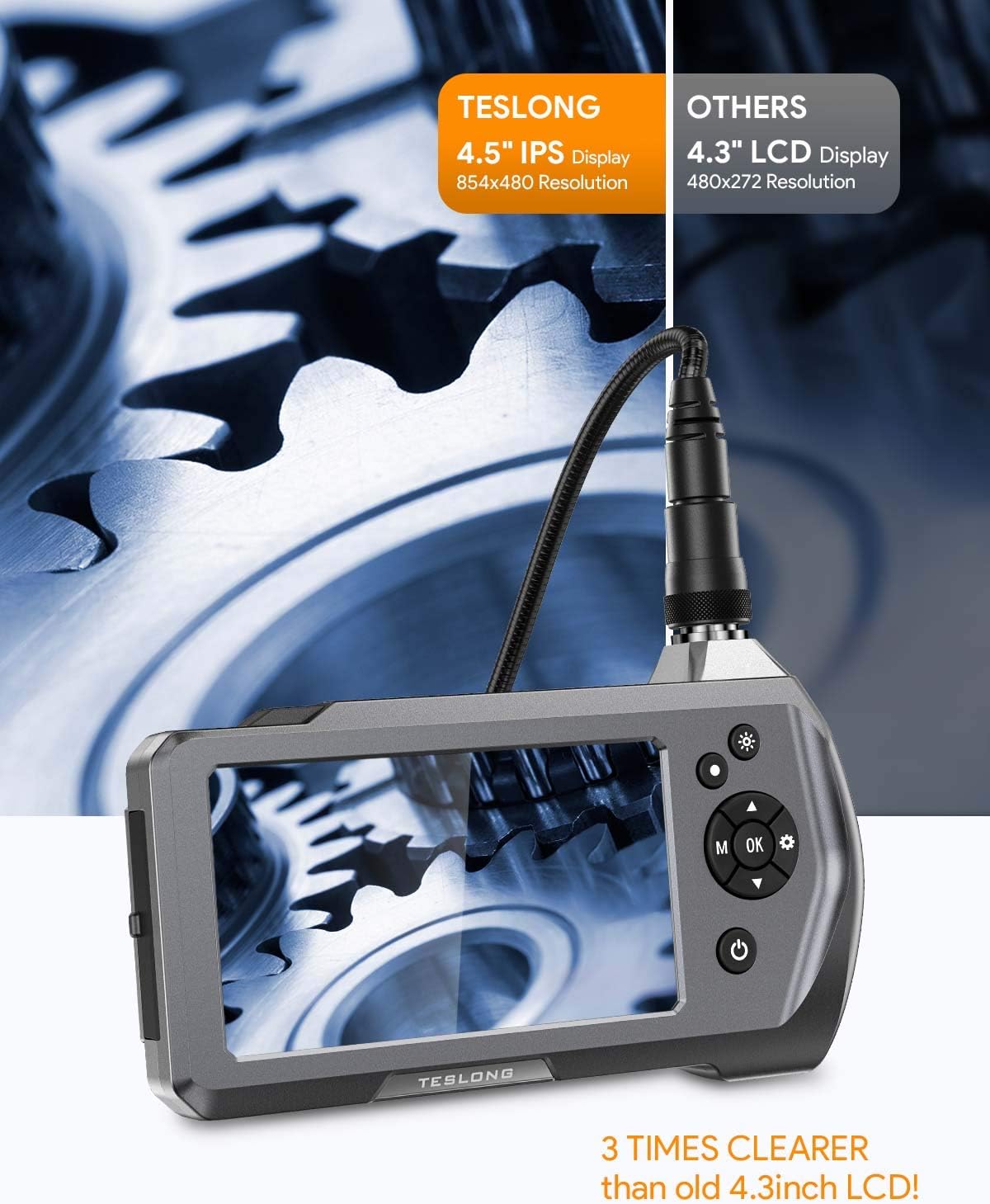 Waterproof Borescope Inspection Camera with 4.5 IPS Monitor S255455