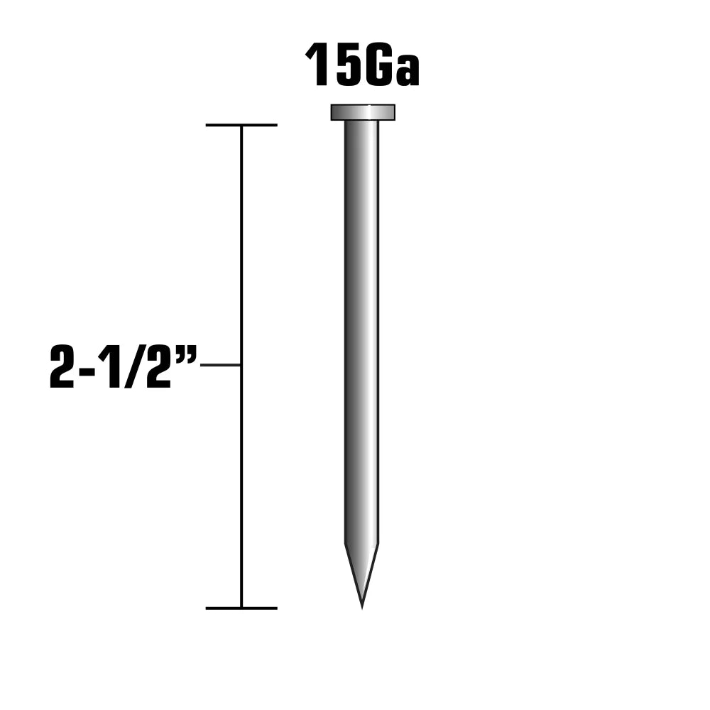 2-1/2 in. 15 Ga. Angled Finish Nails 3000 pk R3918