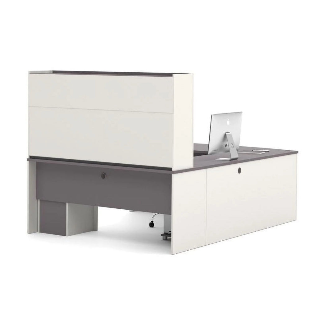 Contemporary Wood U-Shaped Workstation Q49019