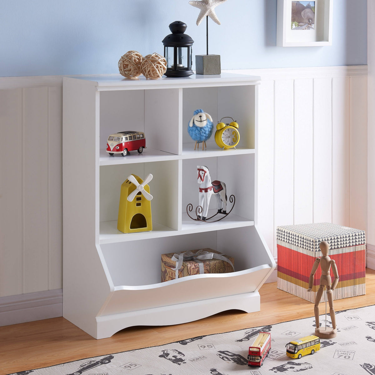 White Multi Cubby Storage Cabinet B2832