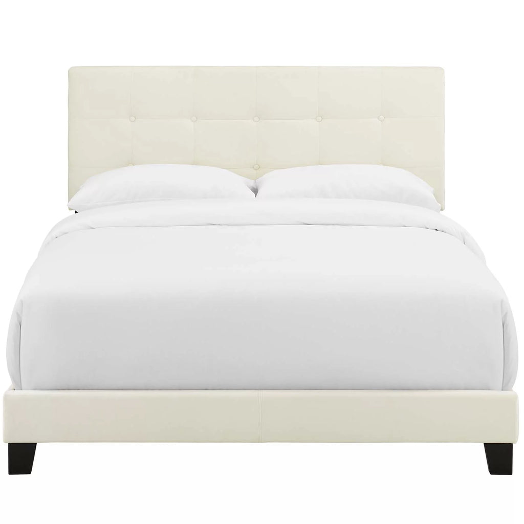 King Performance Velvet Bed in Ivory P322