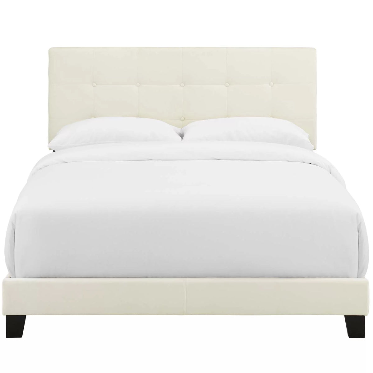 King Performance Velvet Bed in Ivory P322