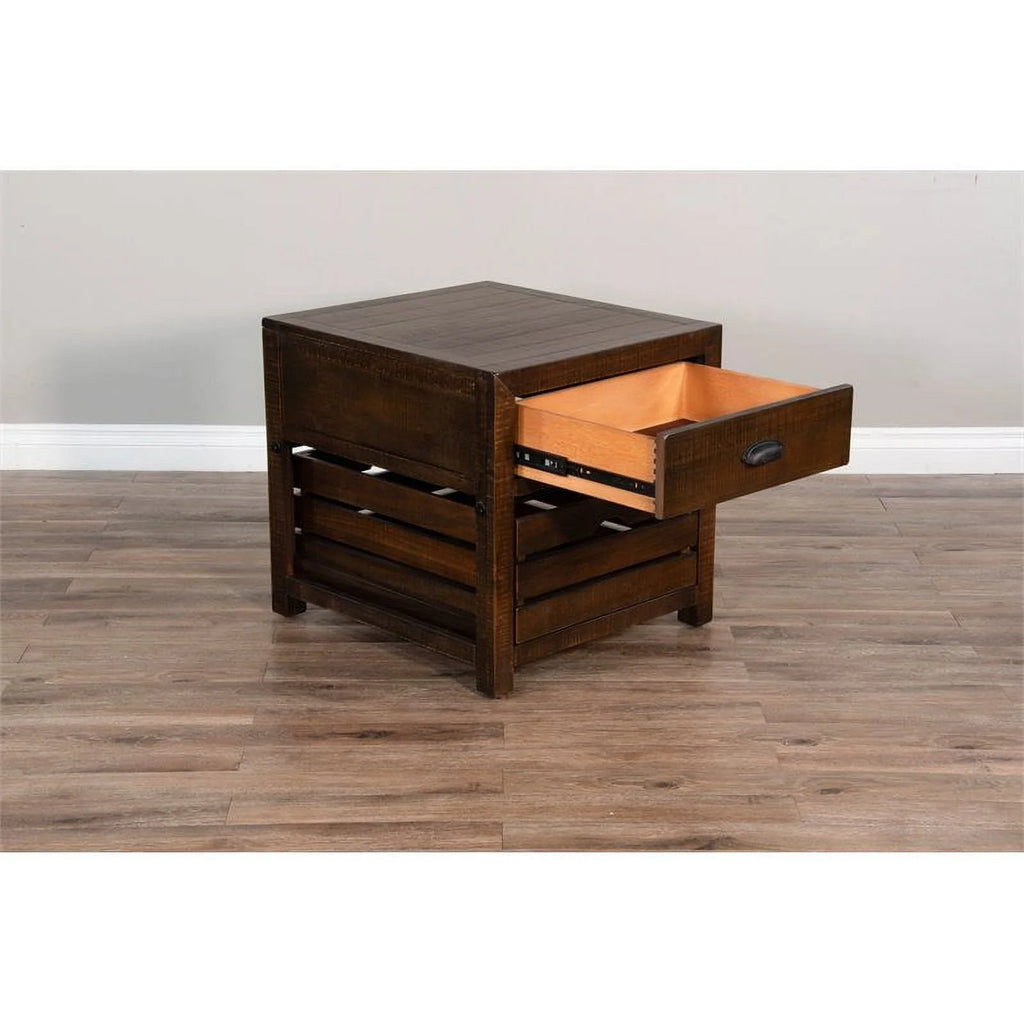 24" Mahogany Wood End Table Set of 2 M735