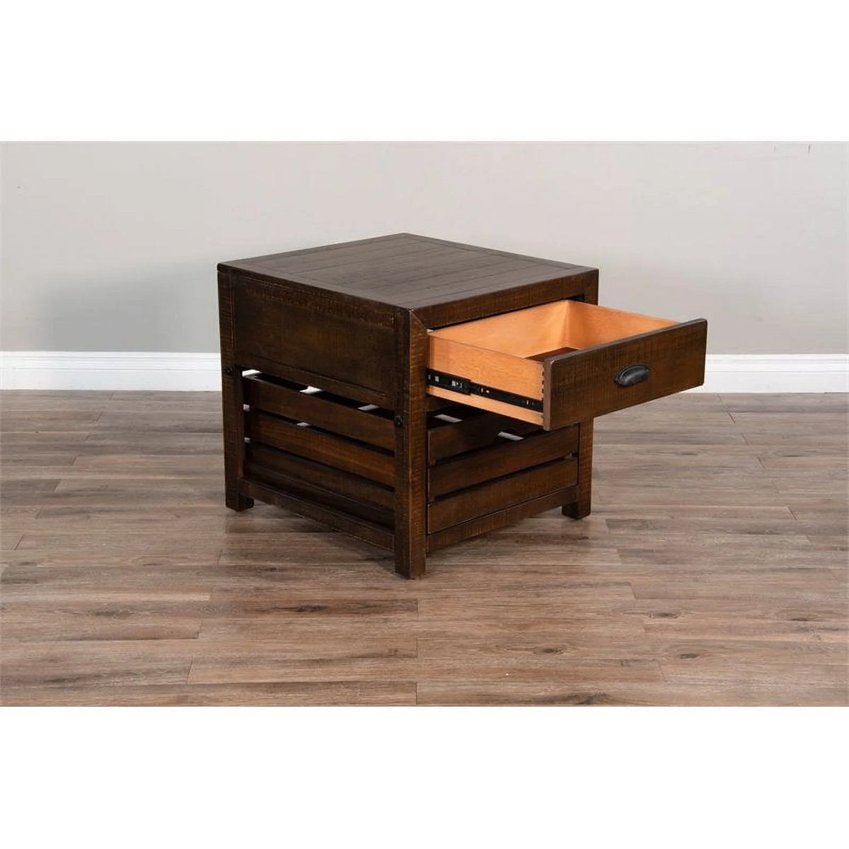 24" Mahogany Wood End Table Set of 2 M735