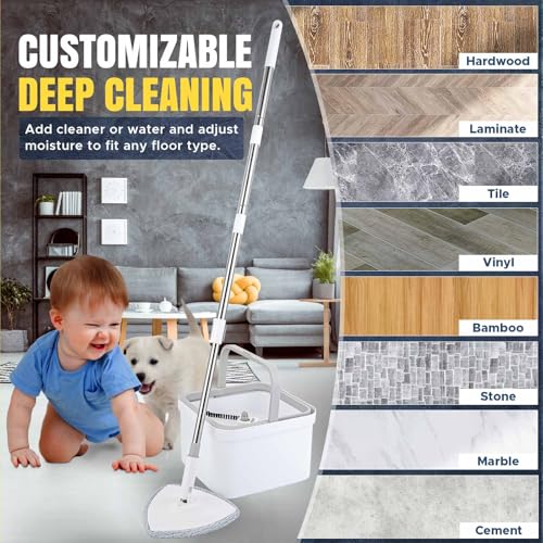 Spin Mop & Bucket Set with 5 Pads K79881