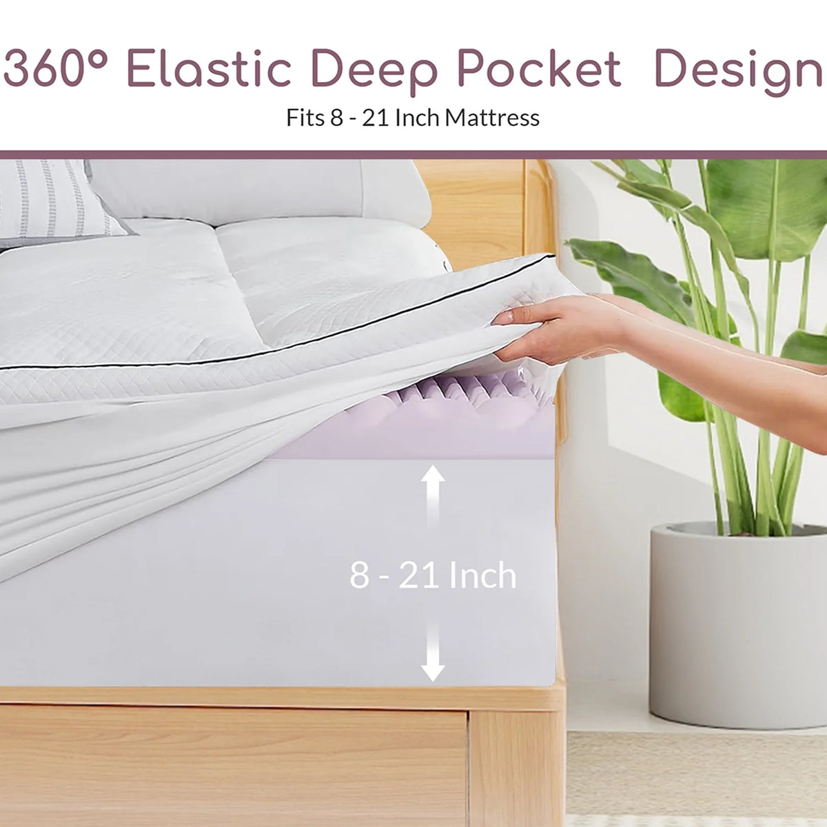 Full Size 4 inch Memory Foam Mattress Topper H16817