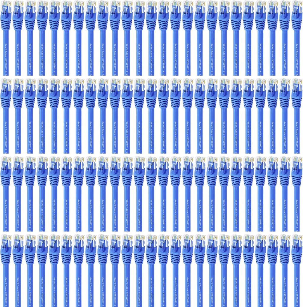 Cat 6 Ethernet Cable 1 ft 100-Pack Blue D5579